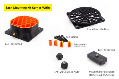 DIY Wind Simulator 120mm Fan Shroud and Extrusion Rig Mounting Kit (Compatible with Standard 1/4"-20 Camera Fixturing Accessories)