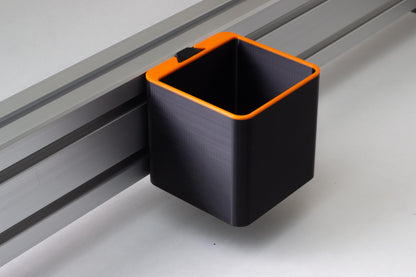 Cup Holder / Storage Bin for Aluminum Extrusion Sim Racing or Flight Rig