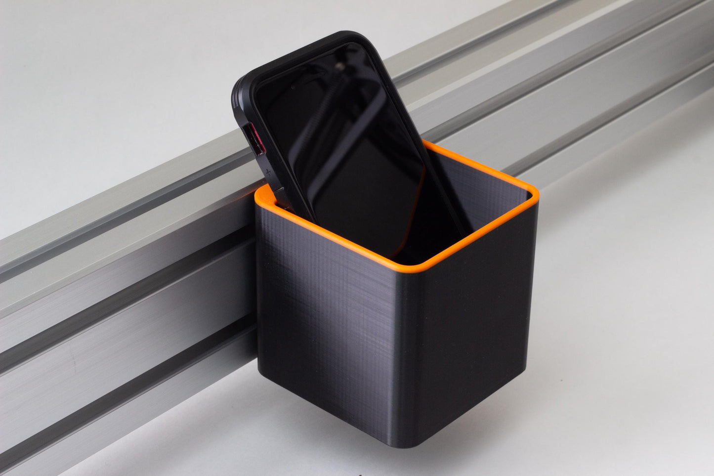 Cup Holder / Storage Bin for Aluminum Extrusion Sim Racing or Flight Rig
