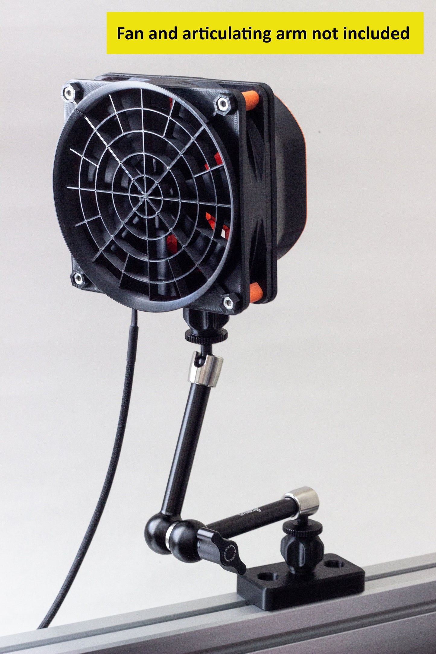 DIY Wind Simulator 120mm Fan Shroud and Extrusion Rig Mounting Kit (Compatible with Standard 1/4"-20 Camera Fixturing Accessories)